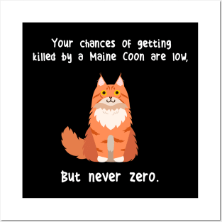 Maine Coon Cat Never Zero Posters and Art